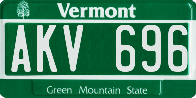 VT license plate AKV696