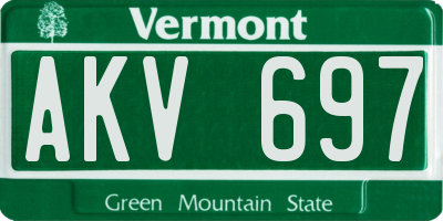 VT license plate AKV697