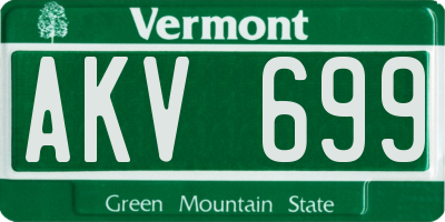 VT license plate AKV699