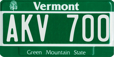 VT license plate AKV700