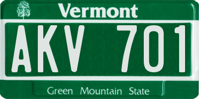 VT license plate AKV701