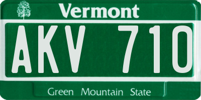 VT license plate AKV710