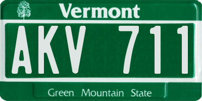 VT license plate AKV711