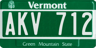 VT license plate AKV712