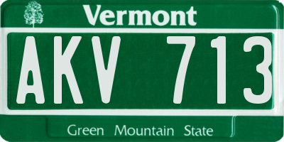 VT license plate AKV713