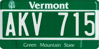 VT license plate AKV715