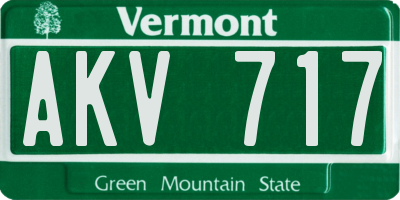 VT license plate AKV717