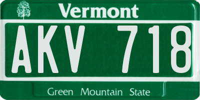 VT license plate AKV718