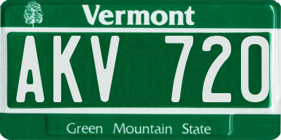 VT license plate AKV720