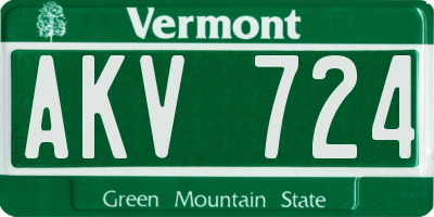 VT license plate AKV724