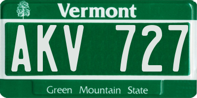 VT license plate AKV727