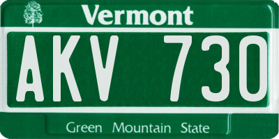 VT license plate AKV730