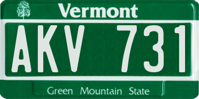 VT license plate AKV731