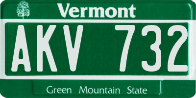 VT license plate AKV732