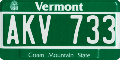 VT license plate AKV733