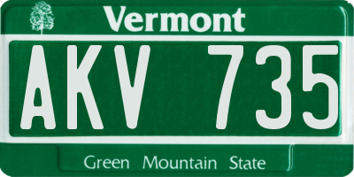 VT license plate AKV735