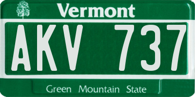 VT license plate AKV737