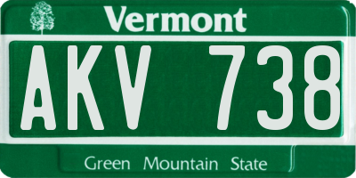 VT license plate AKV738