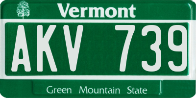 VT license plate AKV739