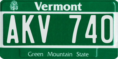 VT license plate AKV740