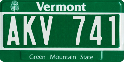 VT license plate AKV741