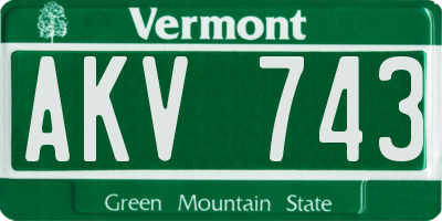 VT license plate AKV743
