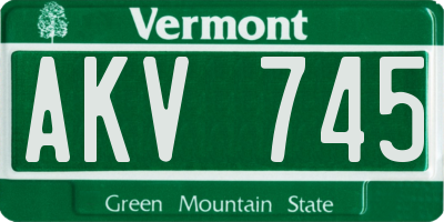 VT license plate AKV745
