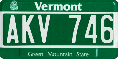 VT license plate AKV746
