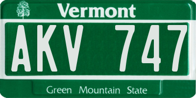 VT license plate AKV747