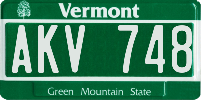 VT license plate AKV748