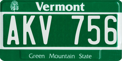 VT license plate AKV756