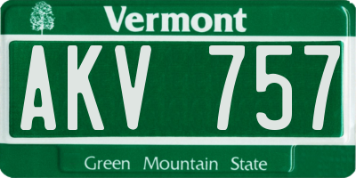 VT license plate AKV757