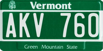 VT license plate AKV760