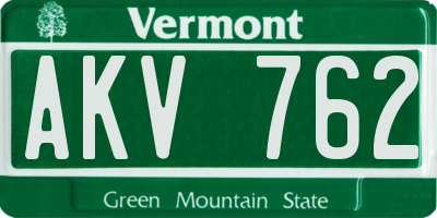 VT license plate AKV762