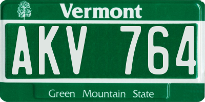 VT license plate AKV764