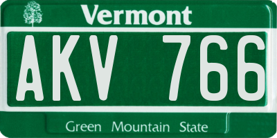 VT license plate AKV766