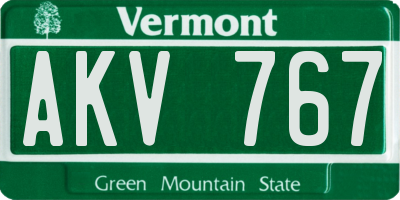 VT license plate AKV767