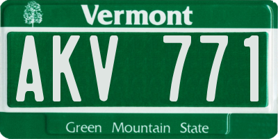 VT license plate AKV771