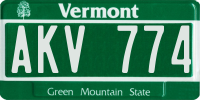 VT license plate AKV774