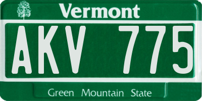 VT license plate AKV775