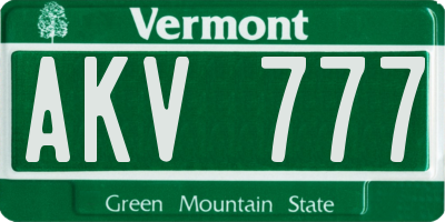 VT license plate AKV777