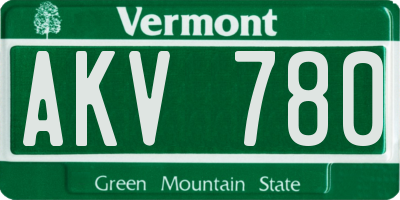 VT license plate AKV780