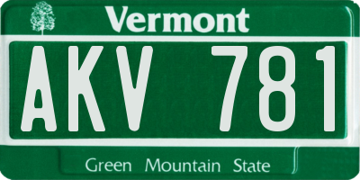 VT license plate AKV781