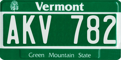 VT license plate AKV782