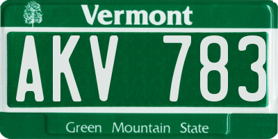 VT license plate AKV783