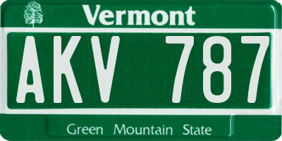 VT license plate AKV787