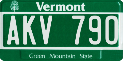 VT license plate AKV790