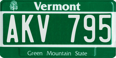 VT license plate AKV795