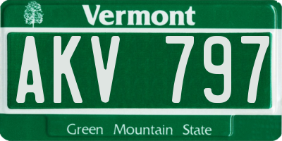 VT license plate AKV797