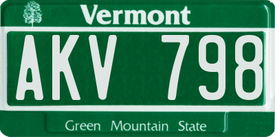 VT license plate AKV798